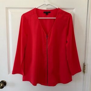 Banana Republic Red Zip Up Blouse